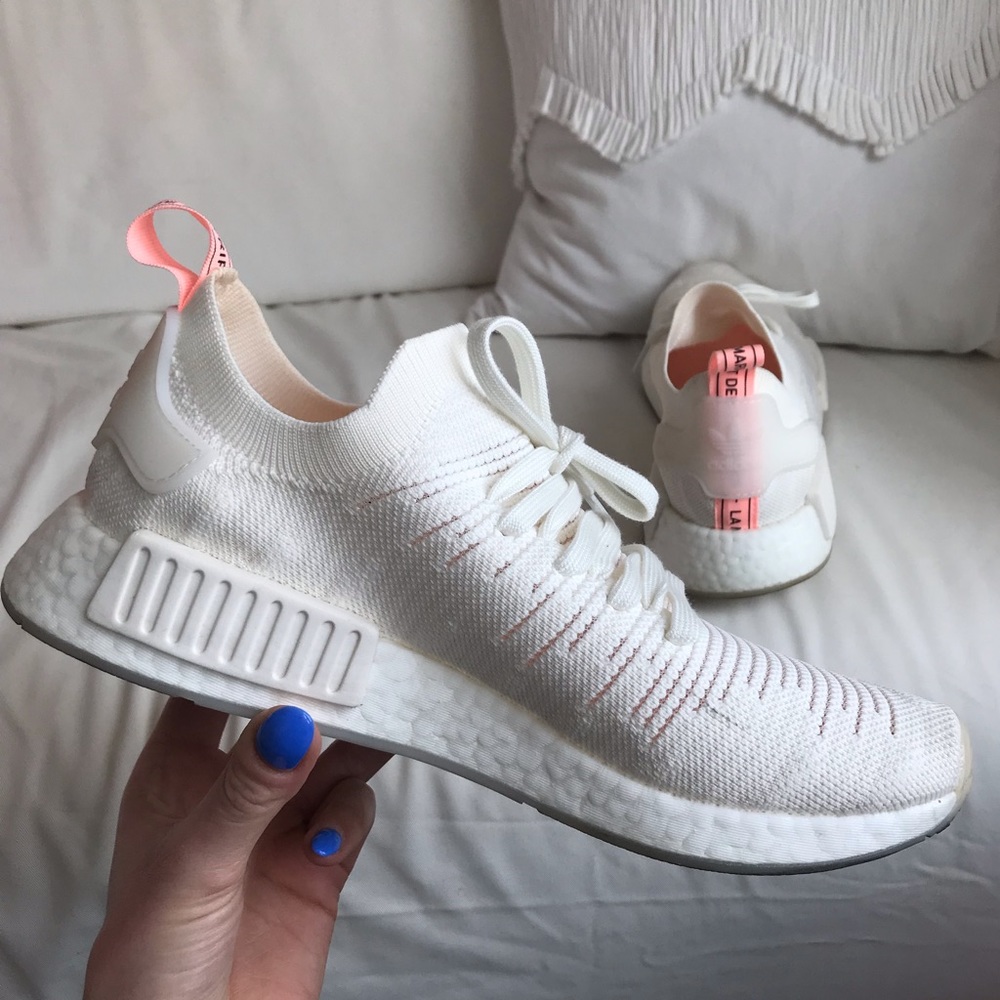 Adidas NMD_R1 STLT Primeknit Shoes - White & Pink